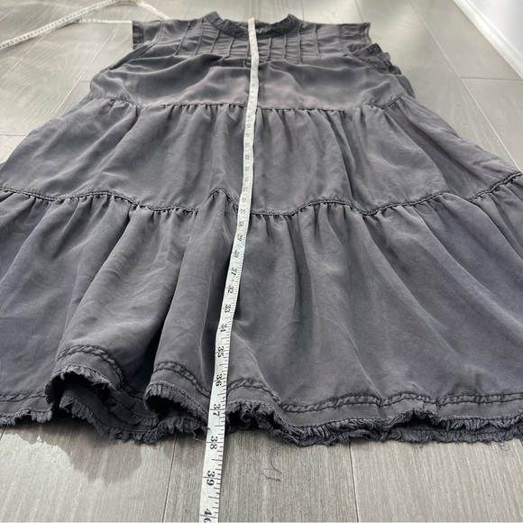 Anthropologie Dark Gray Jenee Tiered Tunic Dress L Large Summer Swing Pockets - Picture 14 of 16